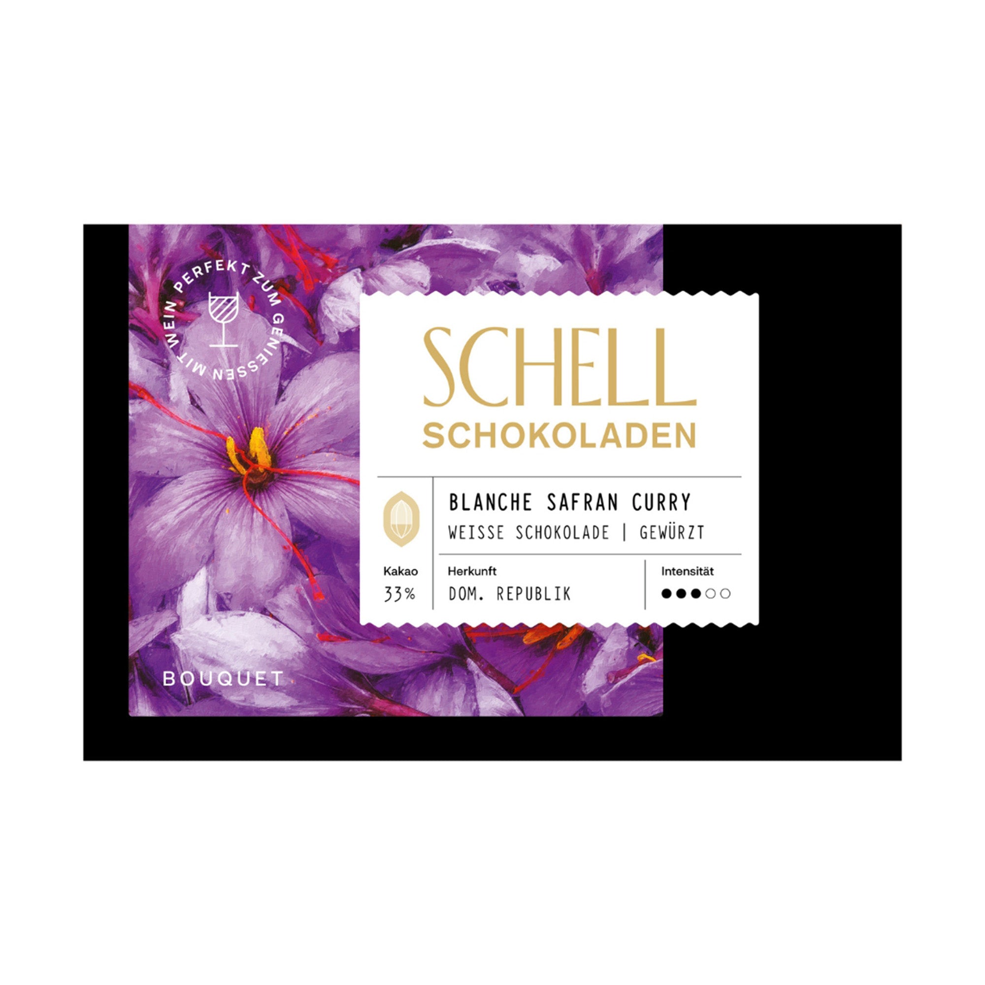 Weiße Schokolade 33% Kakao – Mit edlem Safran und Mumbai-Curry