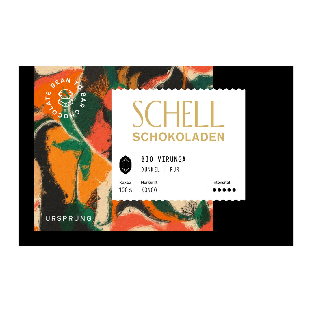 Dunkle Schokolade 100 % Kakao – Bio Virunga