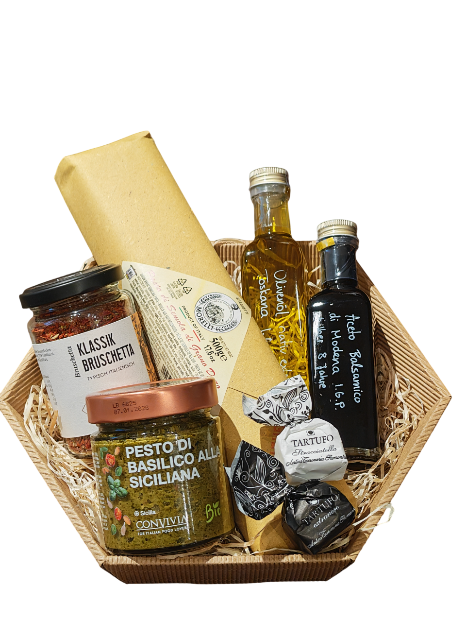 Geschenkkorb Italien – Klassische Feinkost mit Pasta & Pesto