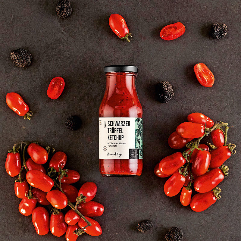 Schwarzer Trüffel Ketchup mit San Marzano Tomaten